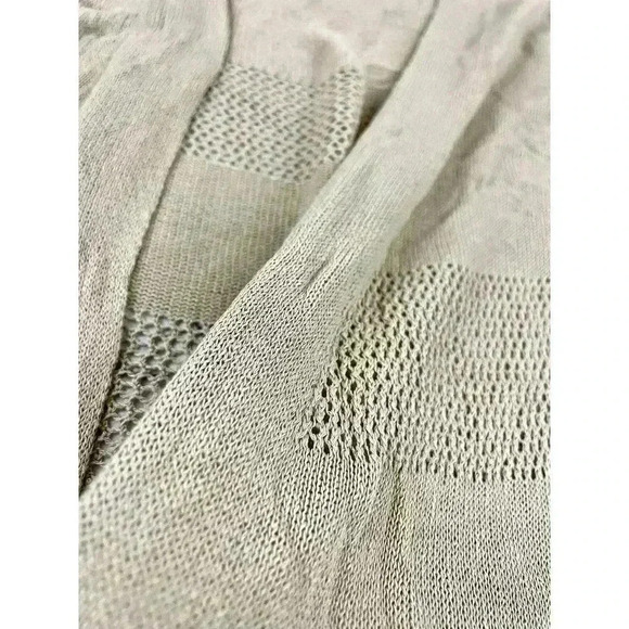 Open Front Sweater Large NWT - Pattern Lightweight Women's 3/4 Sleeve Tan Top - Picture 8 of 9